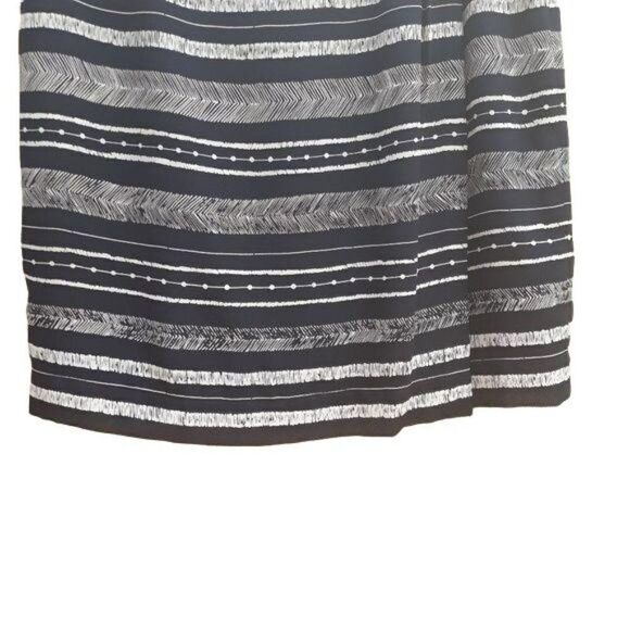 Chaus Skirt‎ Mini Faux Wrap Aztec Tribal Hieroglyphic Striped Black Tan Sz 8 - Picture 6 of 7